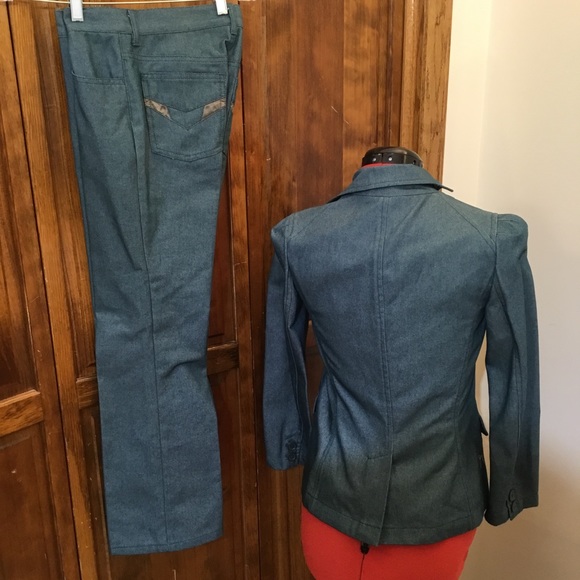 NWOT MARC JACOBS XS BLUE DENIM 2 PIECE PANTSUIT - Picture 2 of 6
